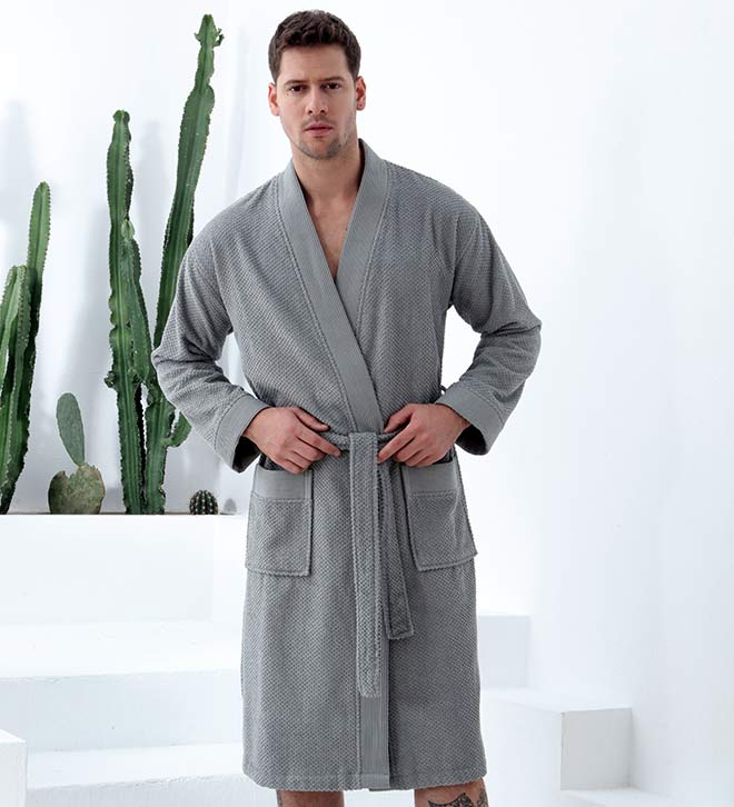 Men's Turkish Cotton Terry Cloth Kimono Robe