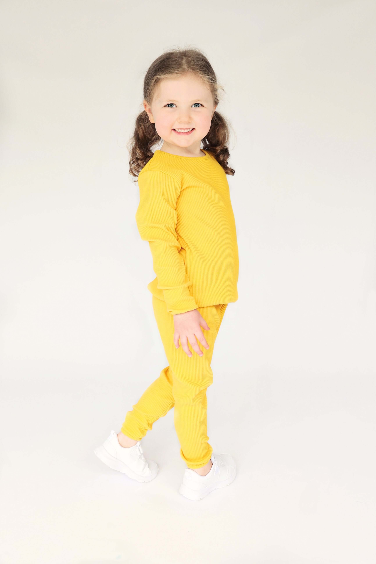 Mustard Ribbed Lounge Set Unisex Pyjama 2 Piece