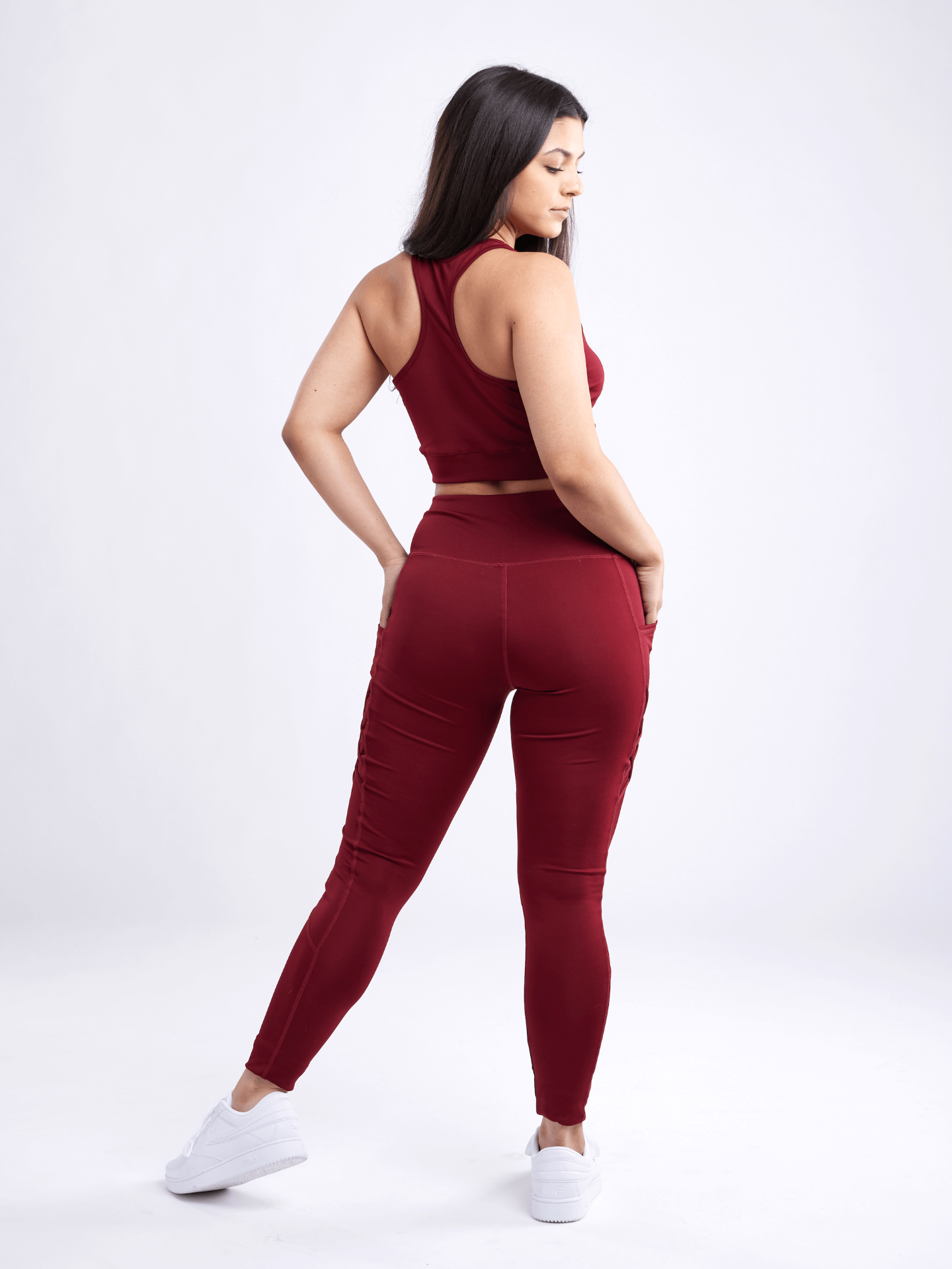 High-Waisted Criss-Cross Training Leggings with Hip Pockets