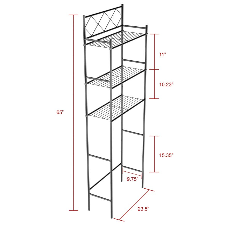 J&V TEXTILES 3-Shelf Metal Bathroom Organizer Over The Toilet, Bathroom Space Saver