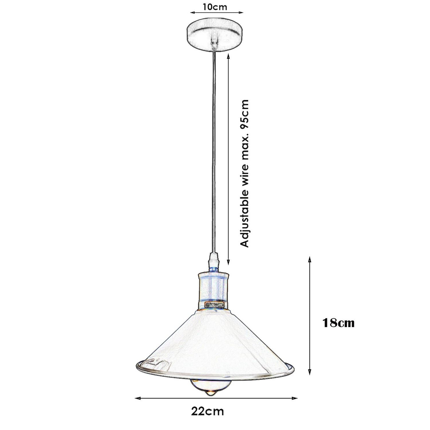 Vintage Industrial Ceiling Pendant Light Retro Loft Style Metal Shade Lamp~1420