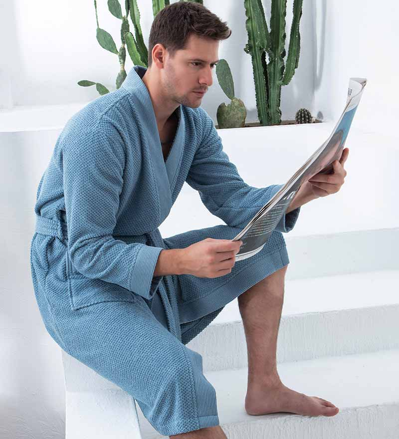 Men's Turkish Cotton Terry Cloth Kimono Robe