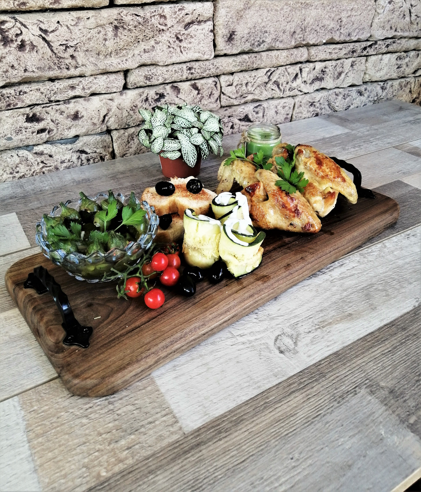 Large Serving Board Catering Extra Long Tray Charcuterie Platter With Handles Father's Day Gift Idea