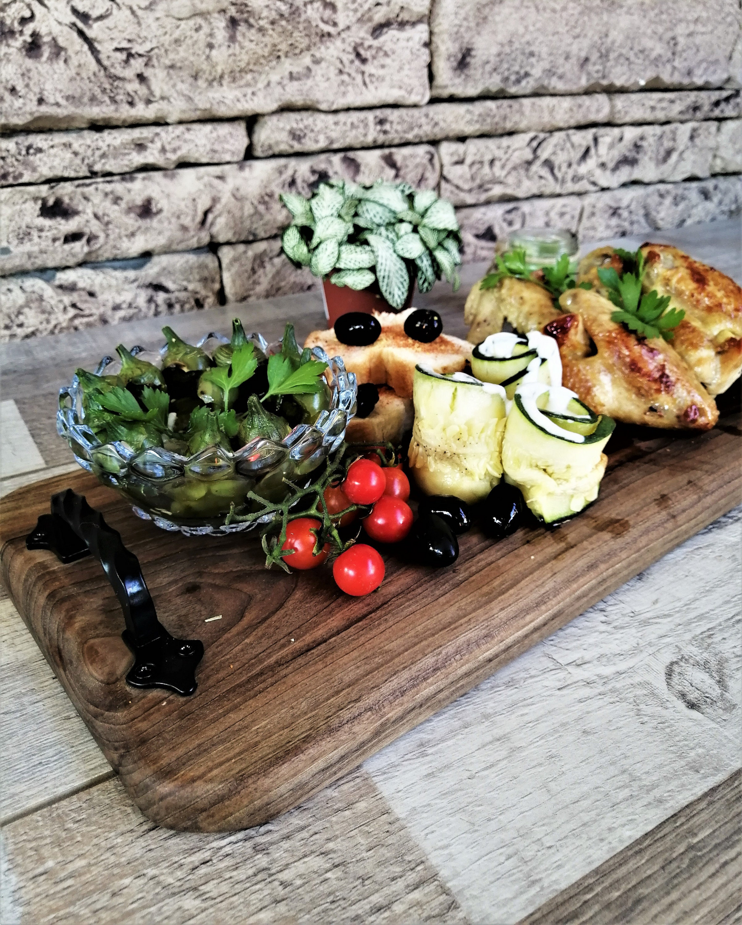 Large Serving Board Catering Extra Long Tray Charcuterie Platter With Handles Father's Day Gift Idea