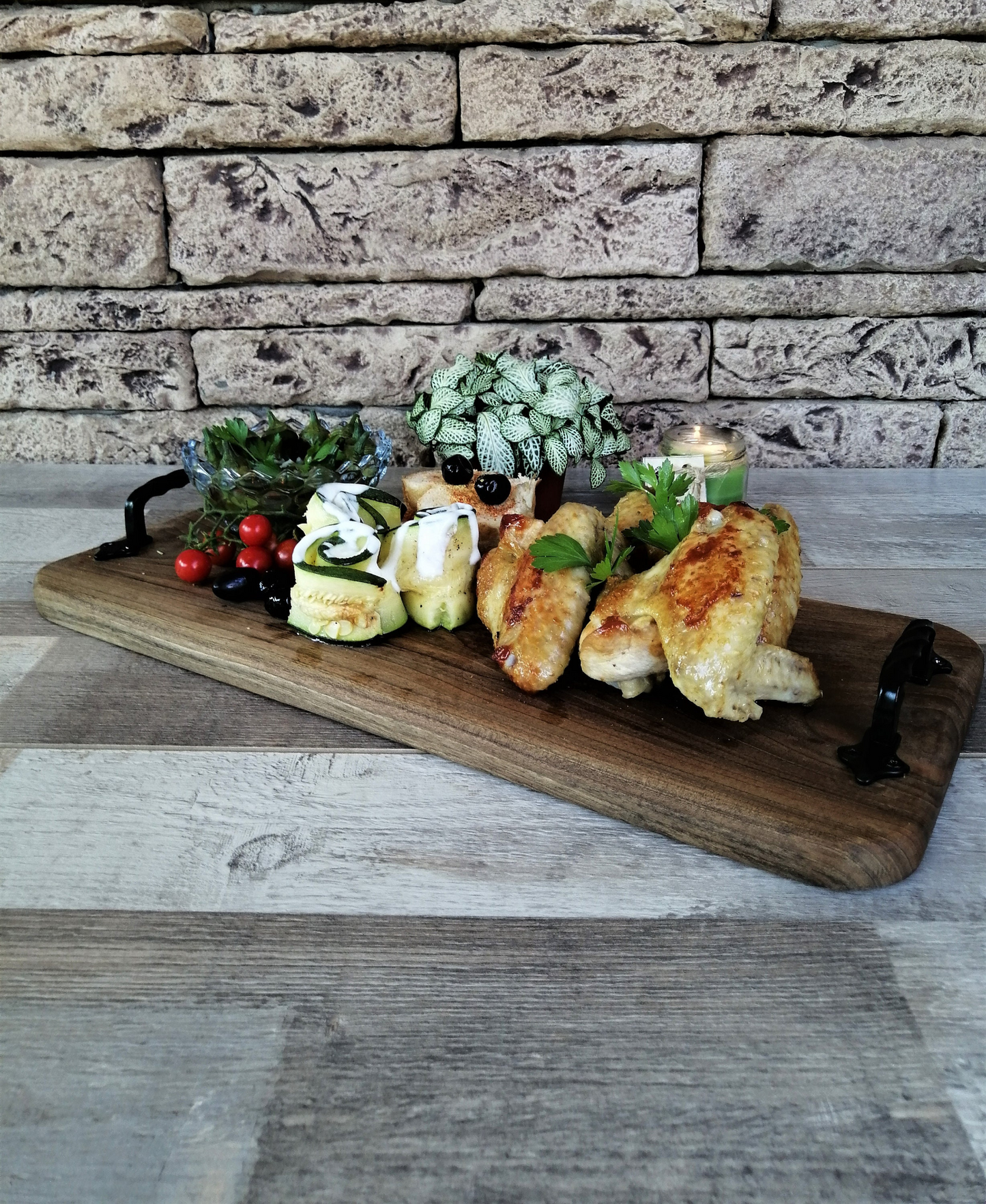 Large Serving Board Catering Extra Long Tray Charcuterie Platter With Handles Father's Day Gift Idea