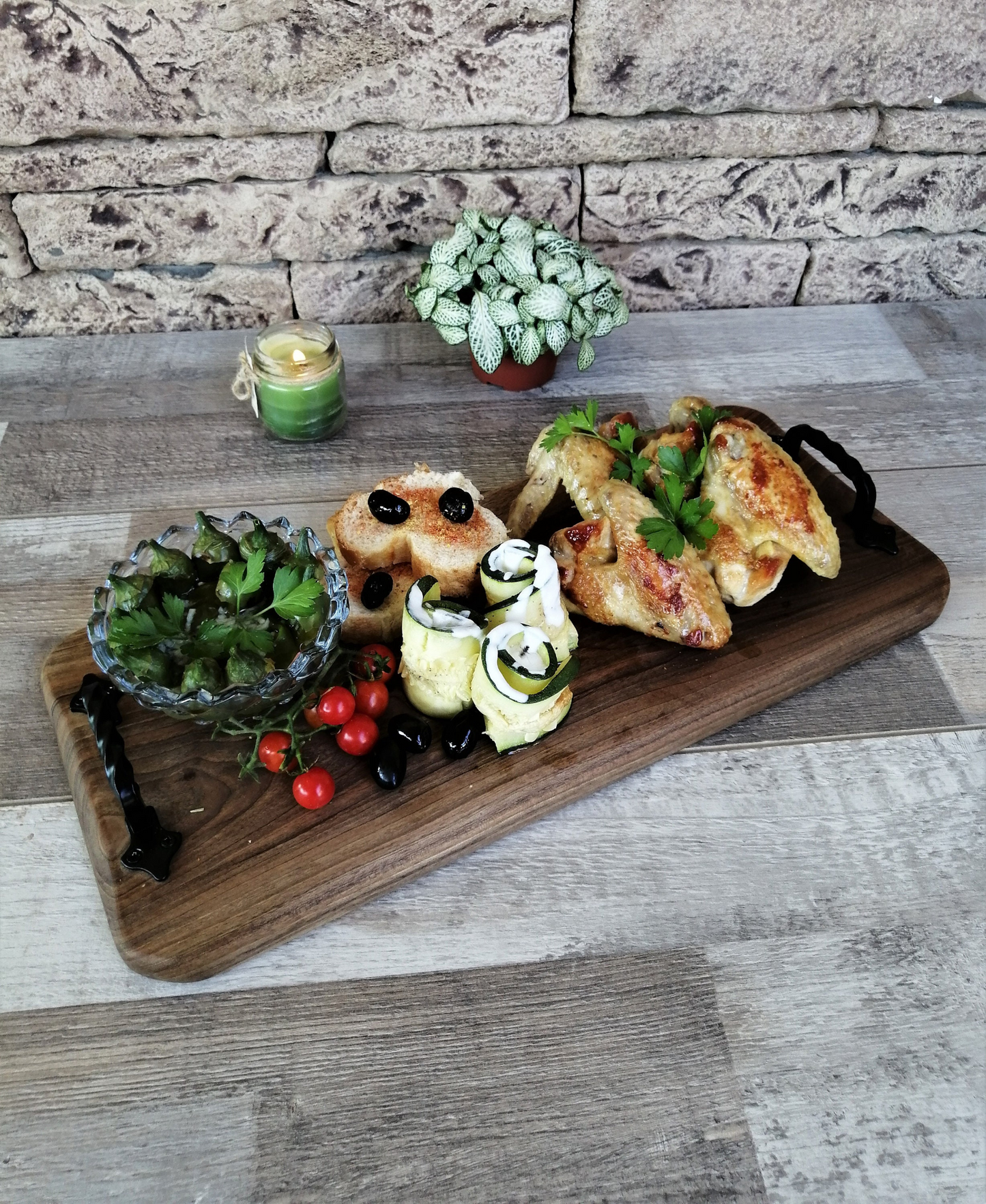 Large Serving Board Catering Extra Long Tray Charcuterie Platter With Handles Father's Day Gift Idea