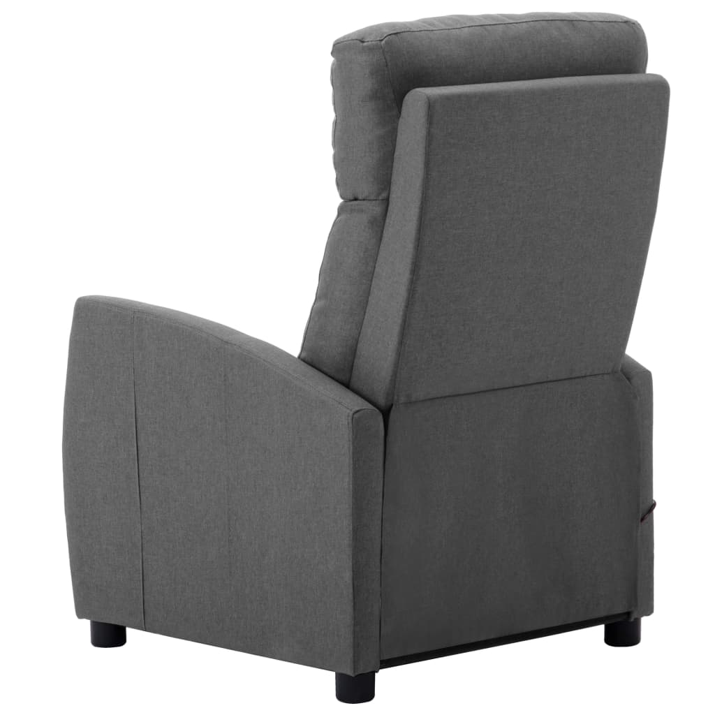 vidaXL Massage Recliner Light Grey Fabric