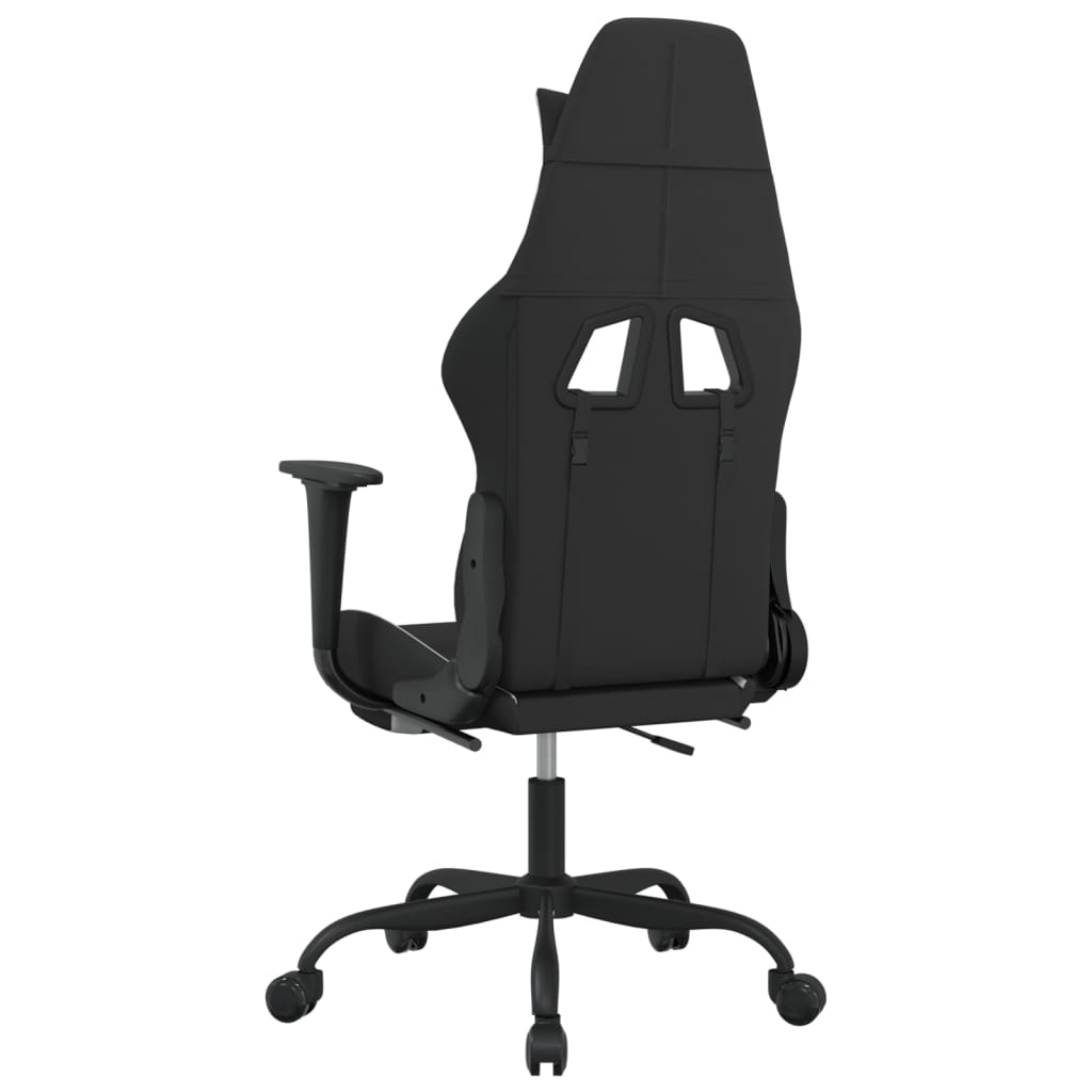 vidaXL Gaming Chair with Footrest Black and White Fabric