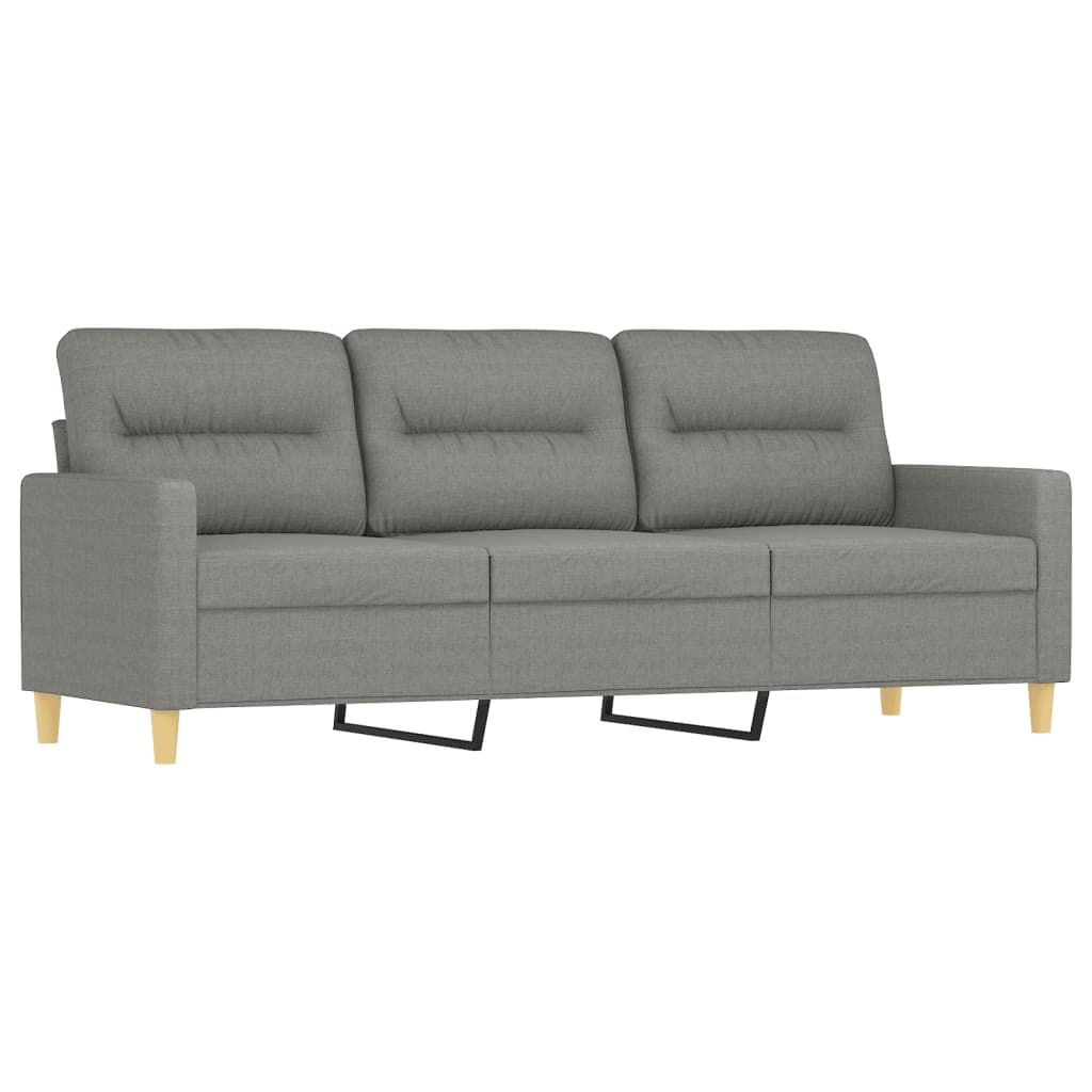 vidaXL 3-Seater Sofa with Footstool Dark Gray 70.9" Fabric