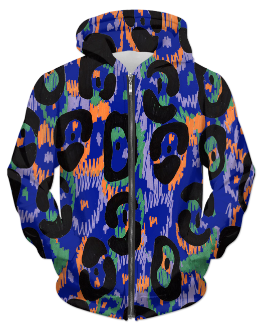 Abstract Pattren 42 UNISEX ZIP HOODIE