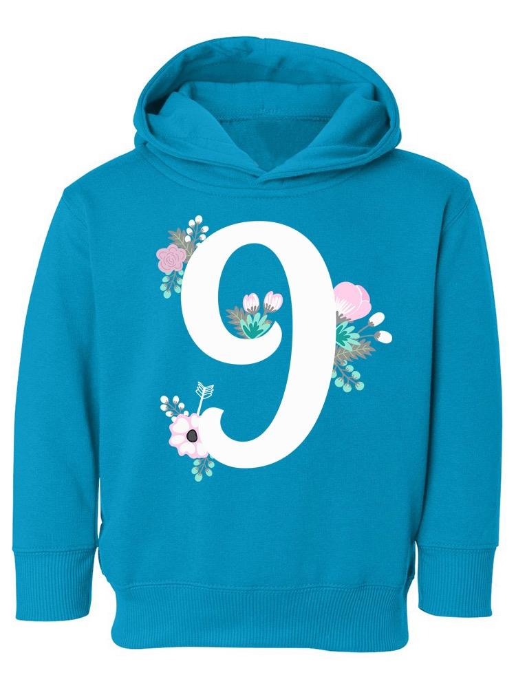 Number 9 With Flowers Hoodie -Image by Shutterstock