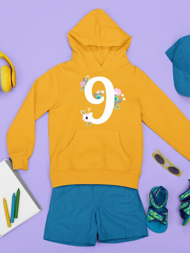 Number 9 With Flowers Hoodie -Image by Shutterstock