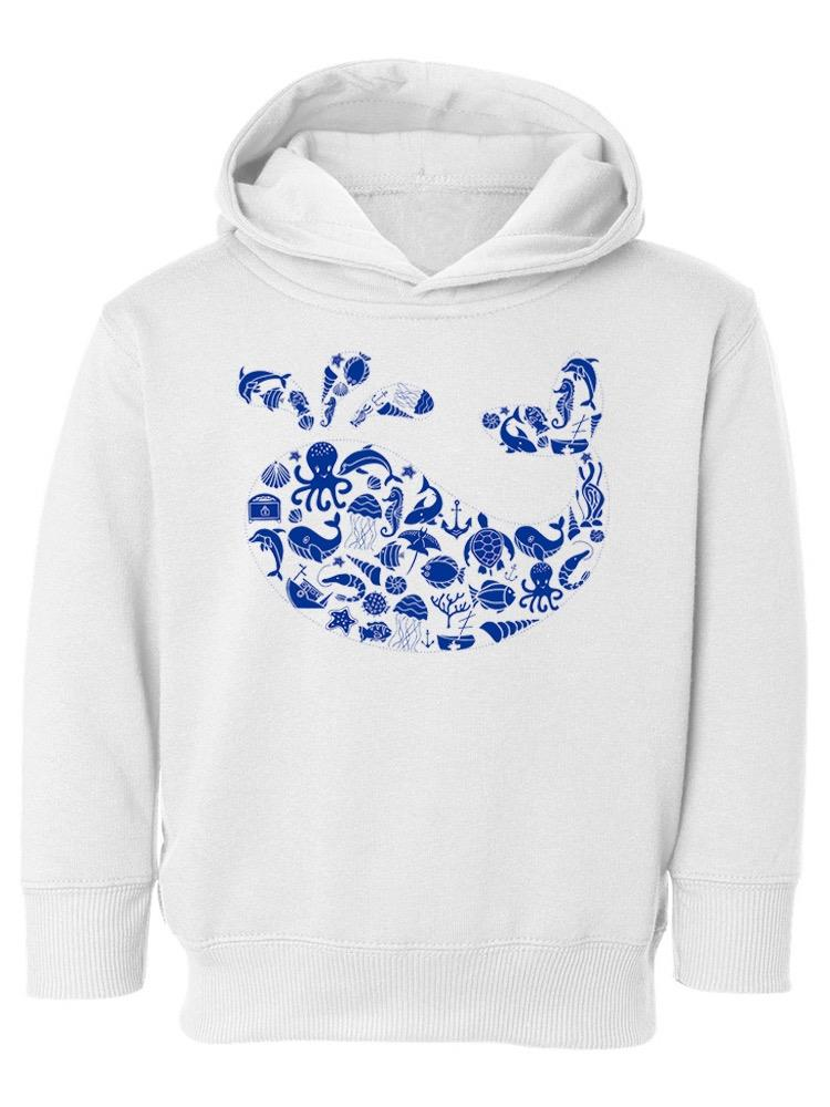 Whale Outline With Symbols Hoodie -Image by Shutterstock