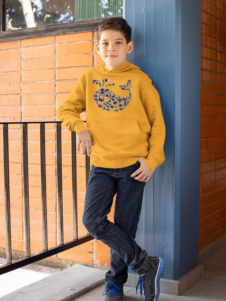 Whale Outline With Symbols Hoodie -Image by Shutterstock