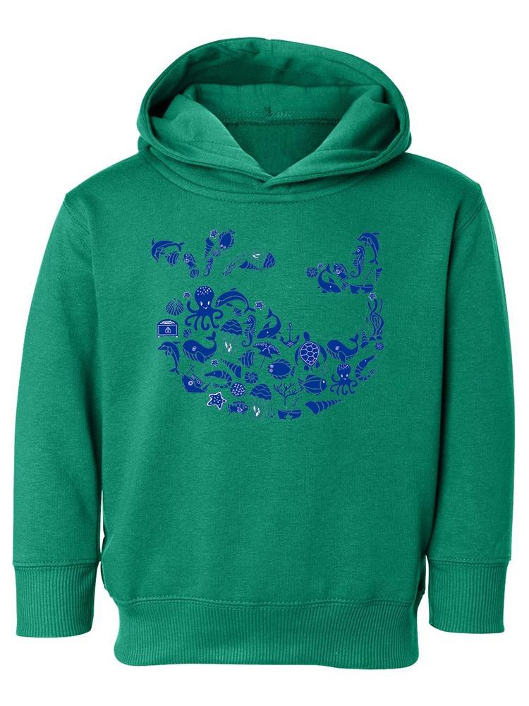 Whale Outline With Symbols Hoodie -Image by Shutterstock