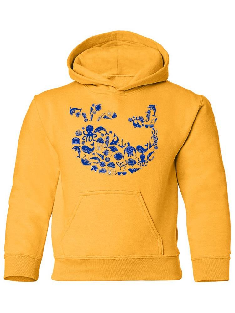 Whale Outline With Symbols Hoodie -Image by Shutterstock