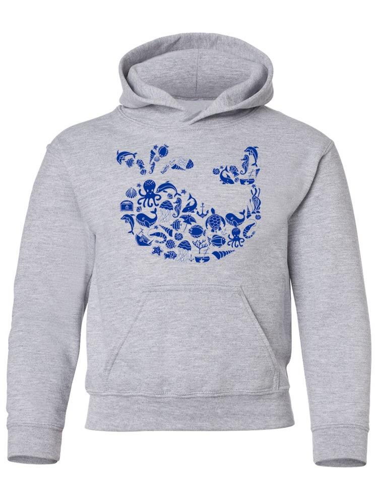 Whale Outline With Symbols Hoodie -Image by Shutterstock