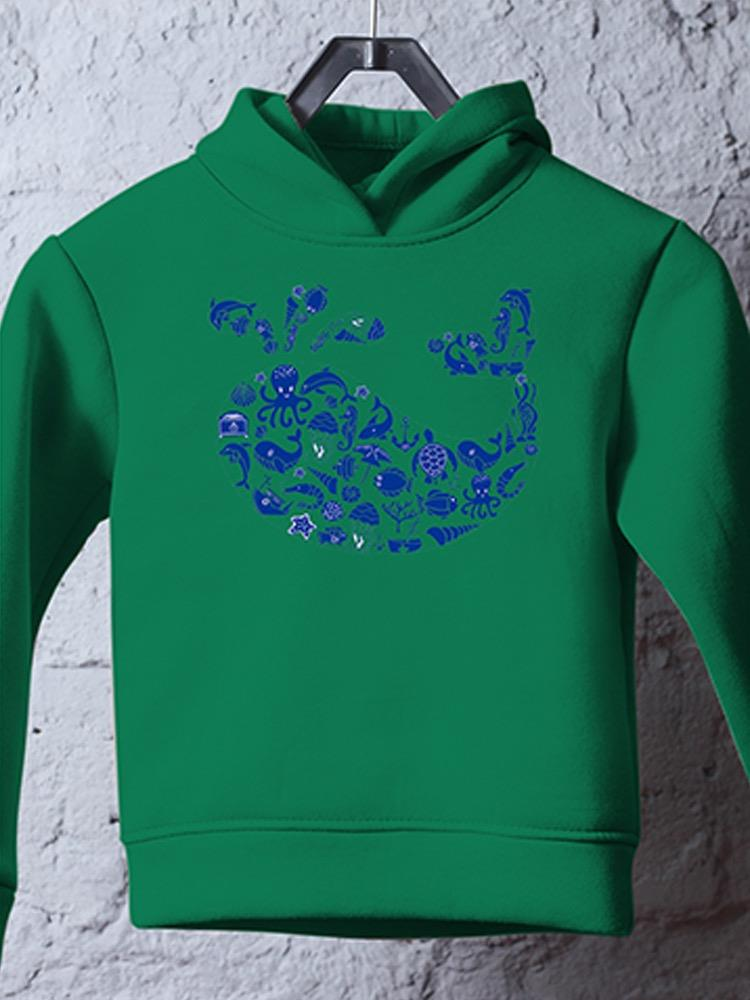 Whale Outline With Symbols Hoodie -Image by Shutterstock