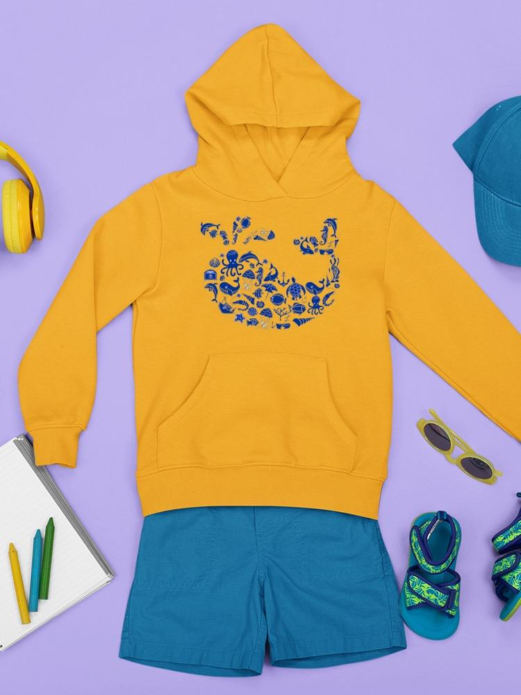 Whale Outline With Symbols Hoodie -Image by Shutterstock