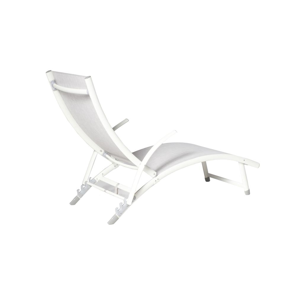 SET OF TWO Poolside Stackable/Foldable Chaise Lounge- Loft White