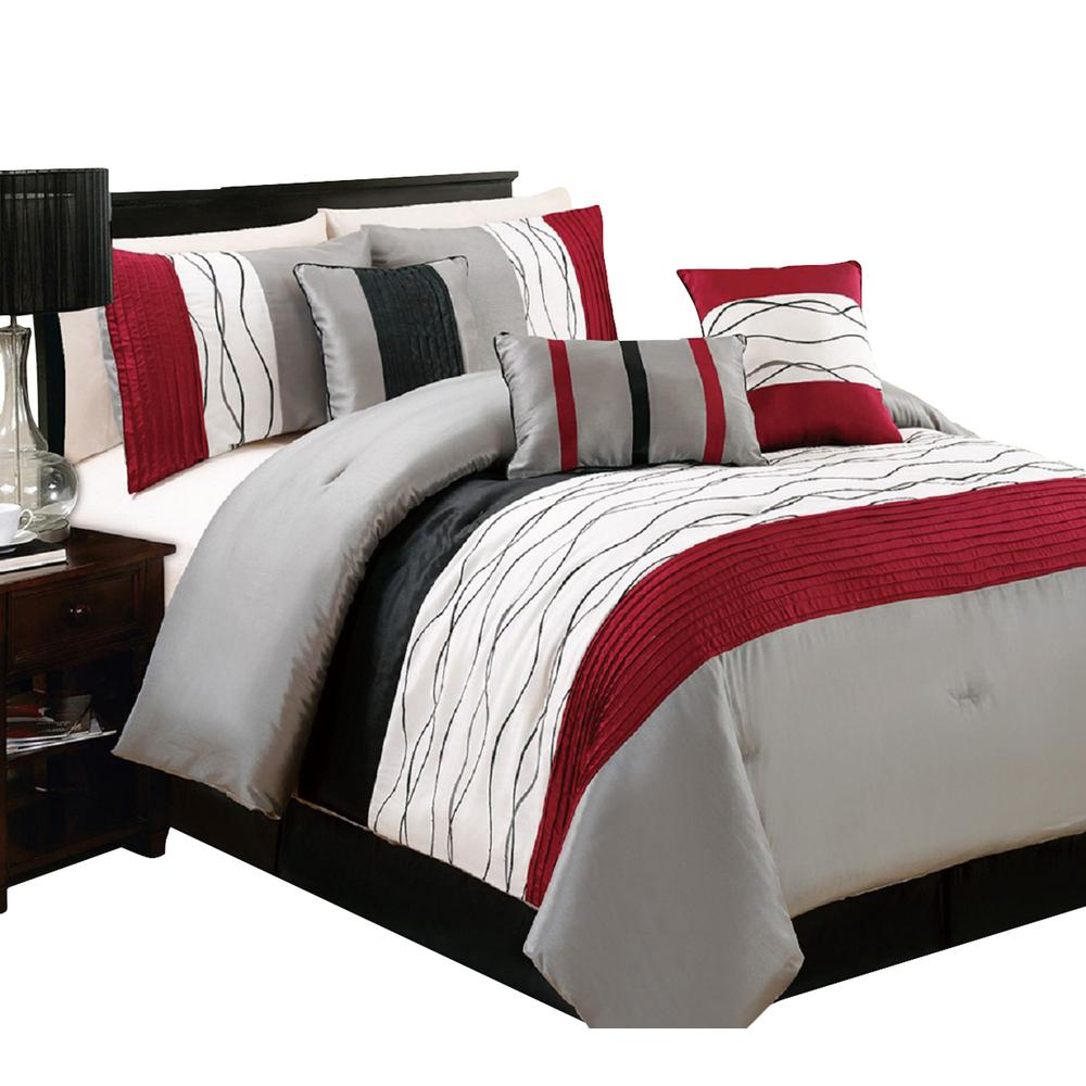 Abstract design comforter set 7pcs - Queen size