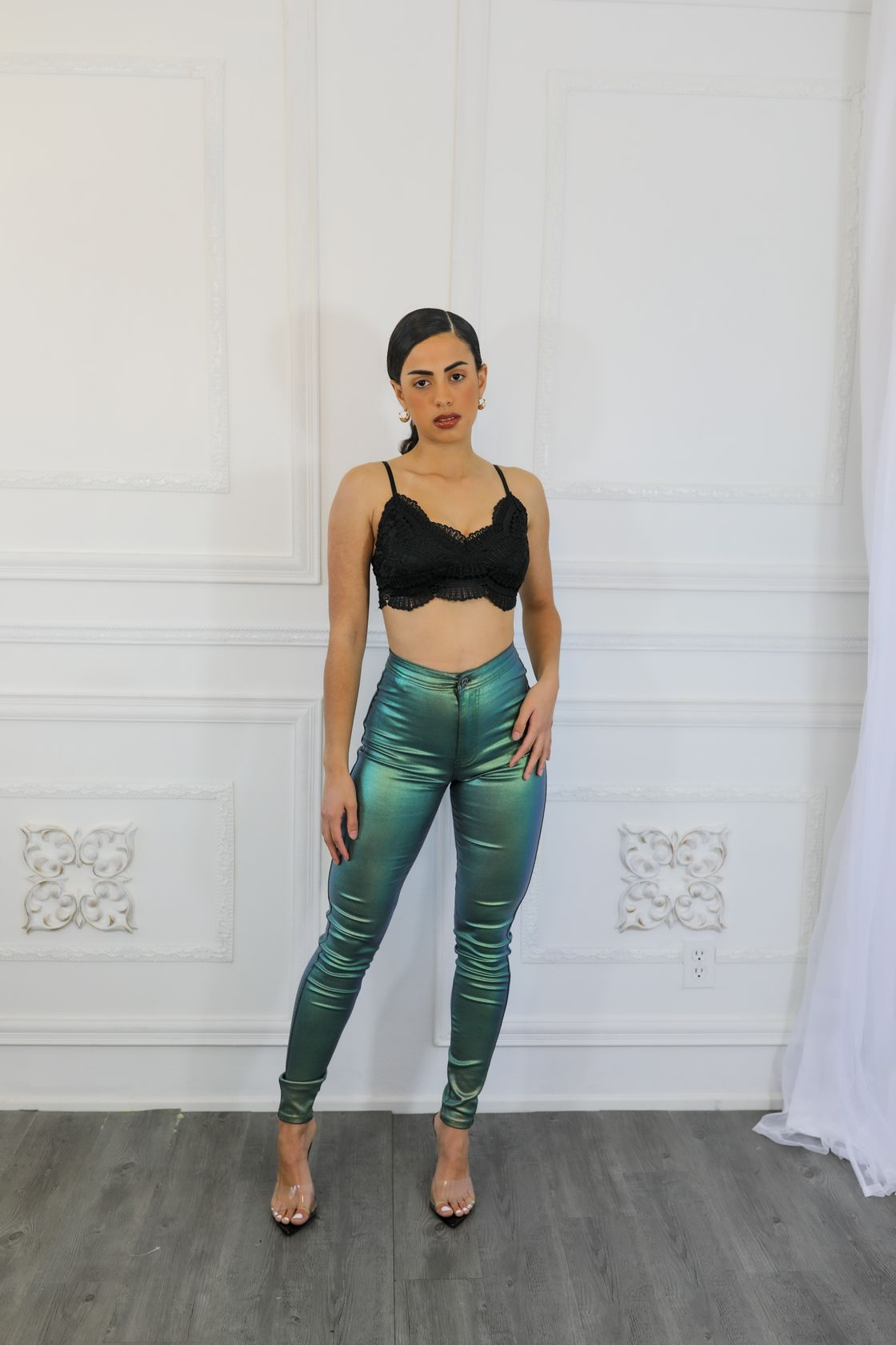 Metallic Dimensions Disco Stretch Pants