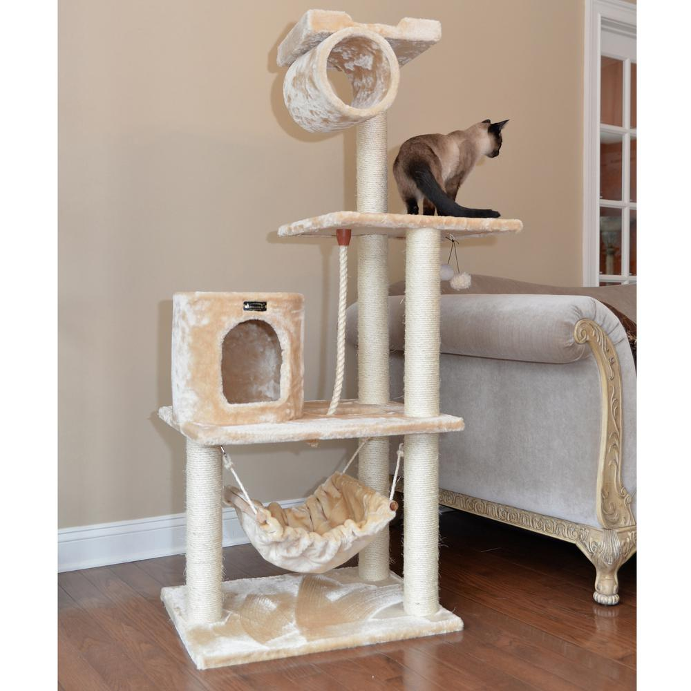 Armarkat 62" Real Wood Cat tree With Scratch posts, Hammock for Cats And Kittens A6202