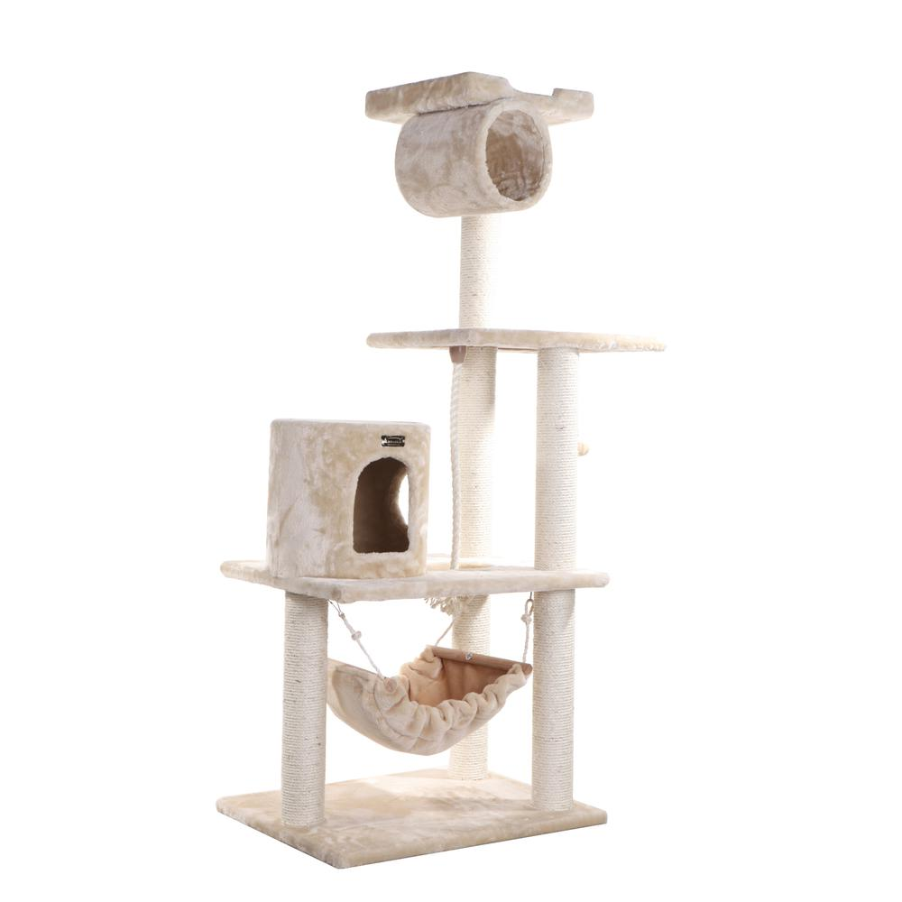 Armarkat 62" Real Wood Cat tree With Scratch posts, Hammock for Cats And Kittens A6202