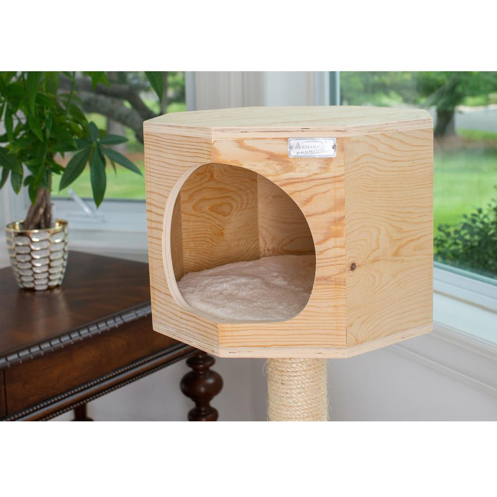 Armarkat Real Wood Premium Model S4203 Scots Pine, Solid Wood Cat Tree, 46" Tall