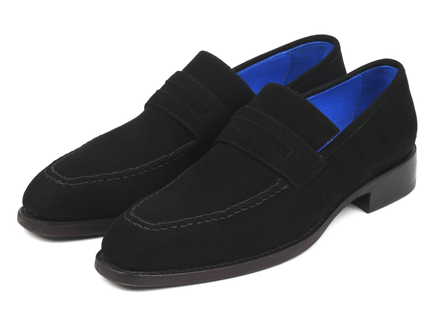 Paul Parkman Black Suede Goodyear Welted Loafers (ID#38AX95)