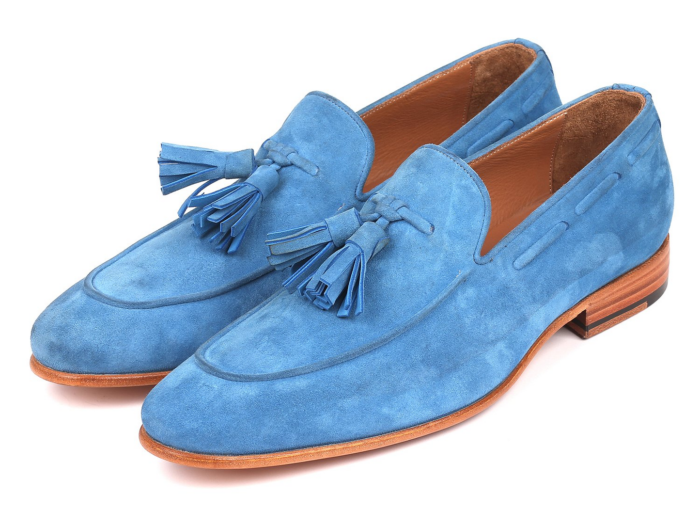 Paul Parkman Men's Tassel Loafers Blue Suede (ID#BLU32FG)