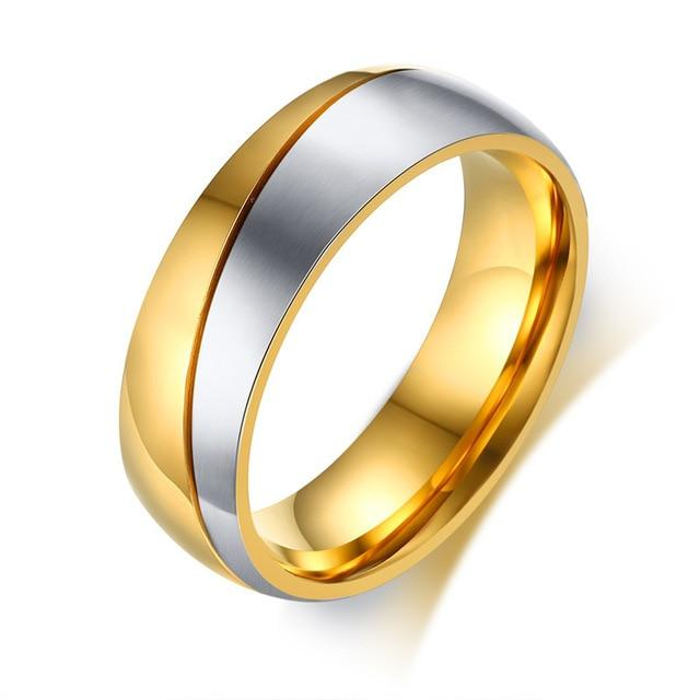 Silver And Gold Mens Wedding Band Ring