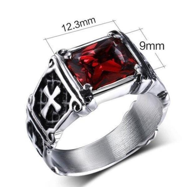 Mens Edgy Cross Ring