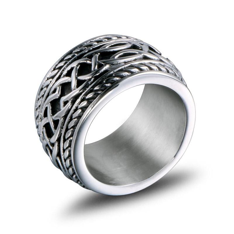 Stainless Steel Mens Biker Ring