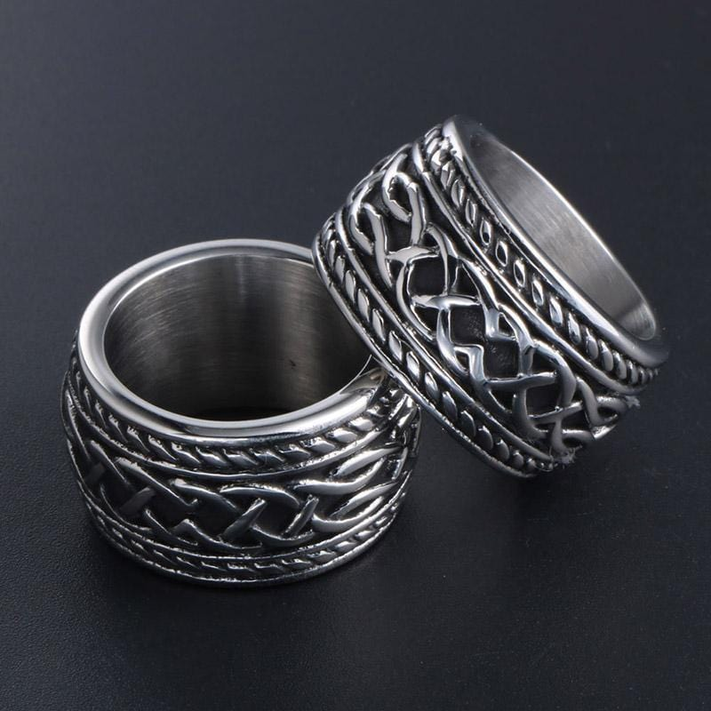 Stainless Steel Mens Biker Ring