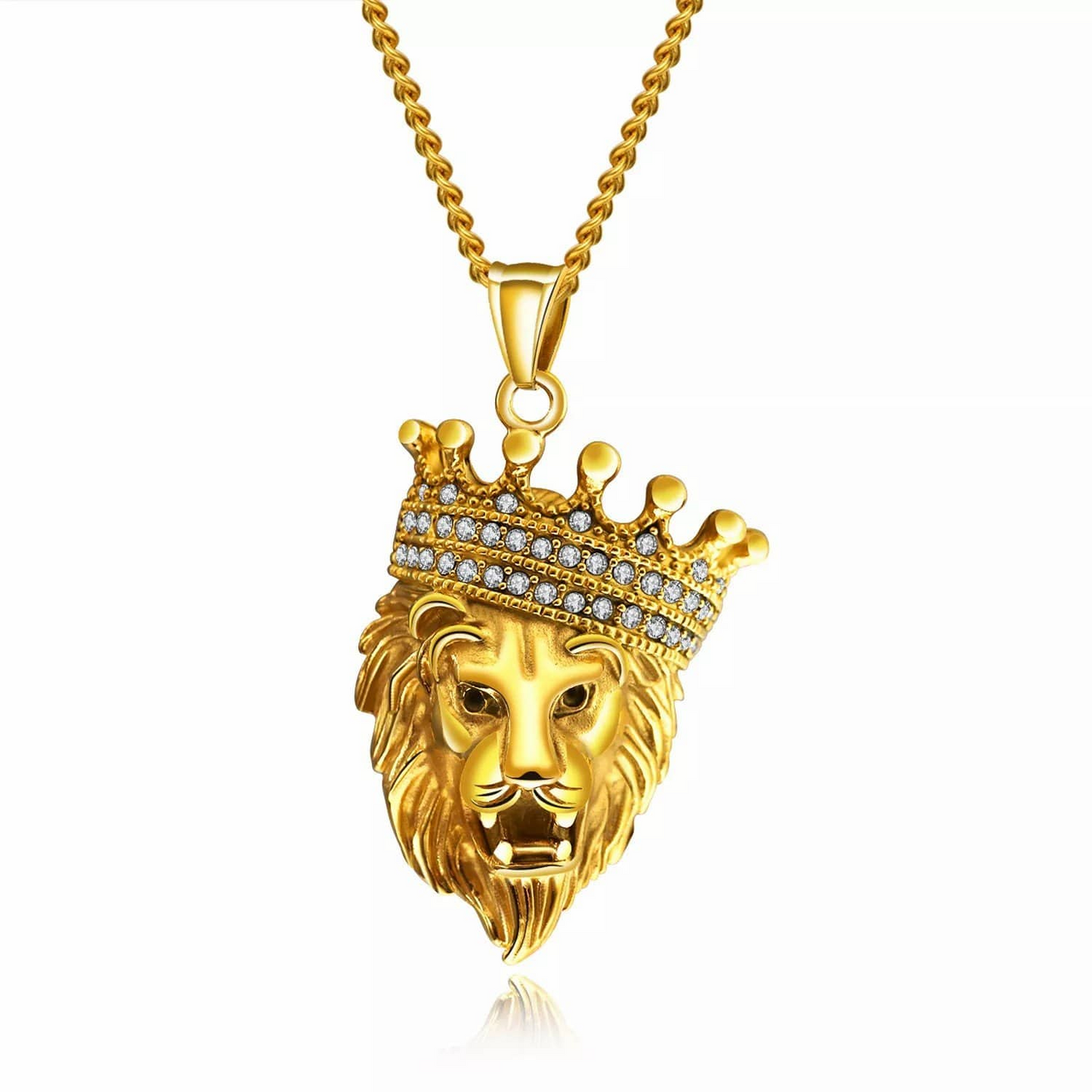 Stainless Steel Mens Lion Nekclace