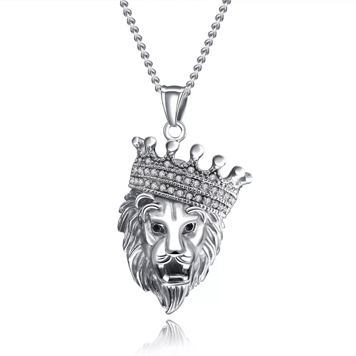 Stainless Steel Mens Lion Nekclace