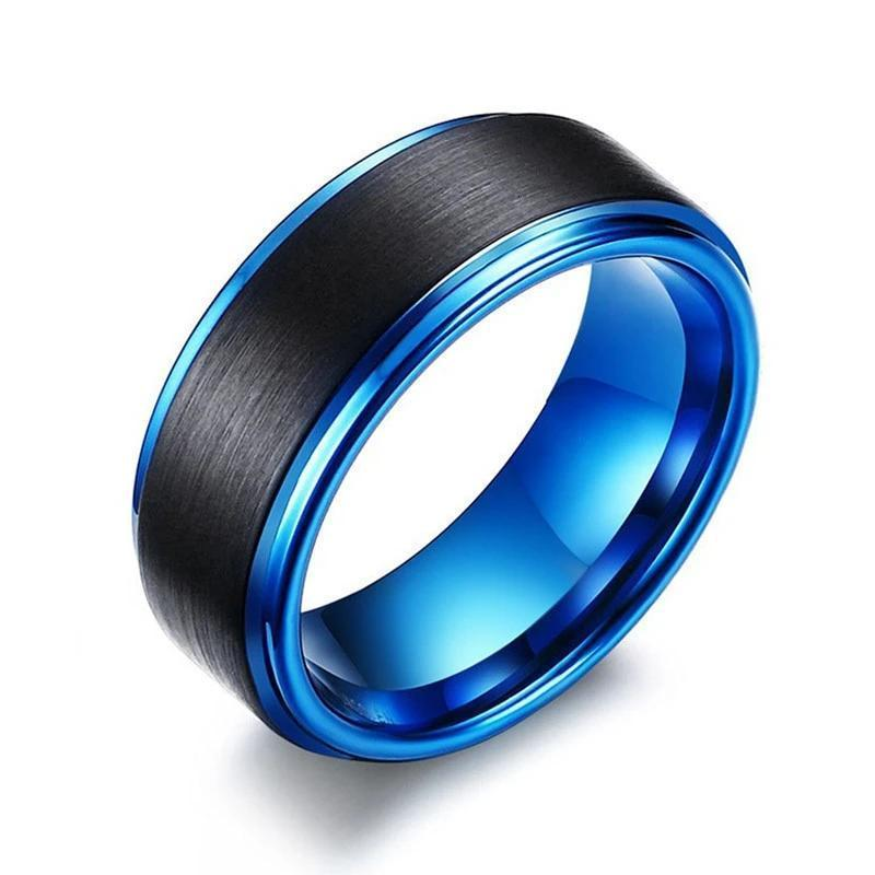 Brushed Carbon Fiber Mens Wedding band