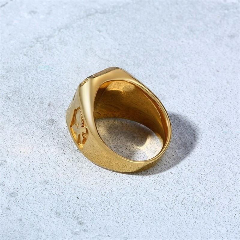 Mens  Signet Gold Eagle Ring