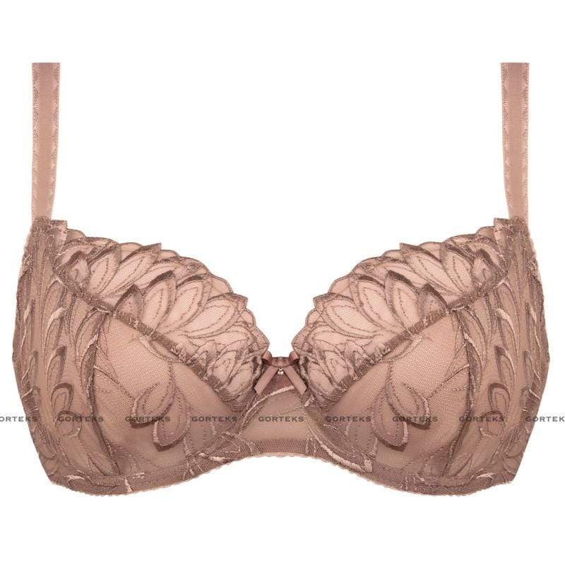 Sheer Floral Embroidery Plus Size Bra Gorteks Dakota