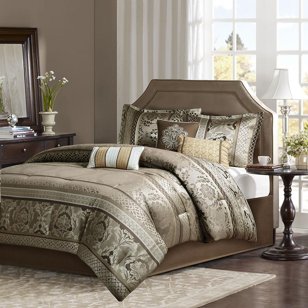 100% Polyester Jacquard 7pcs Comforter Set,MP10-1026