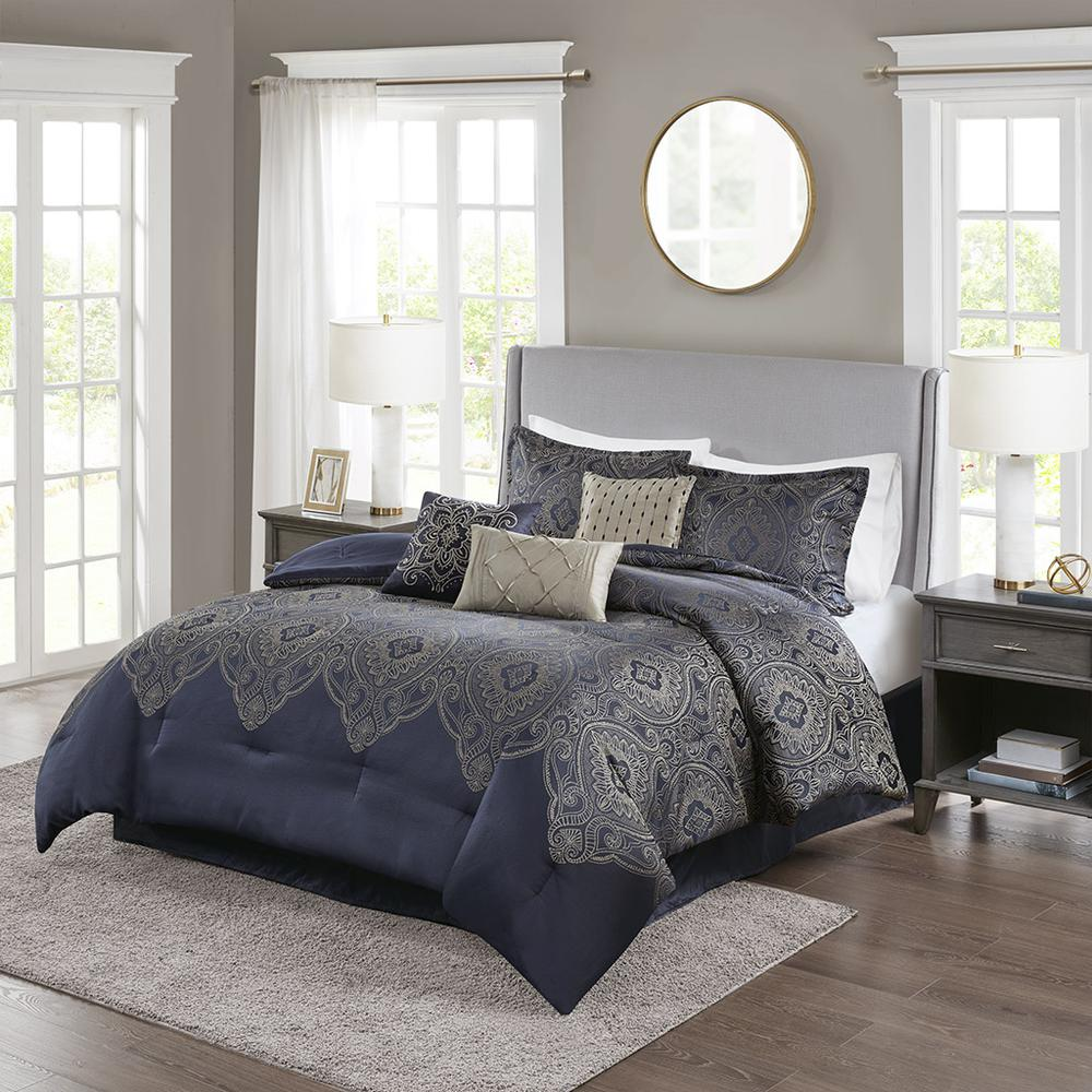 100% Polyester Jacquard 7pcs Comforter Set,MP10-1026