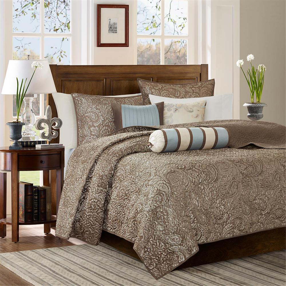 100% Polyester Jacquard 6pcs Coverlet Set,MP13-2694