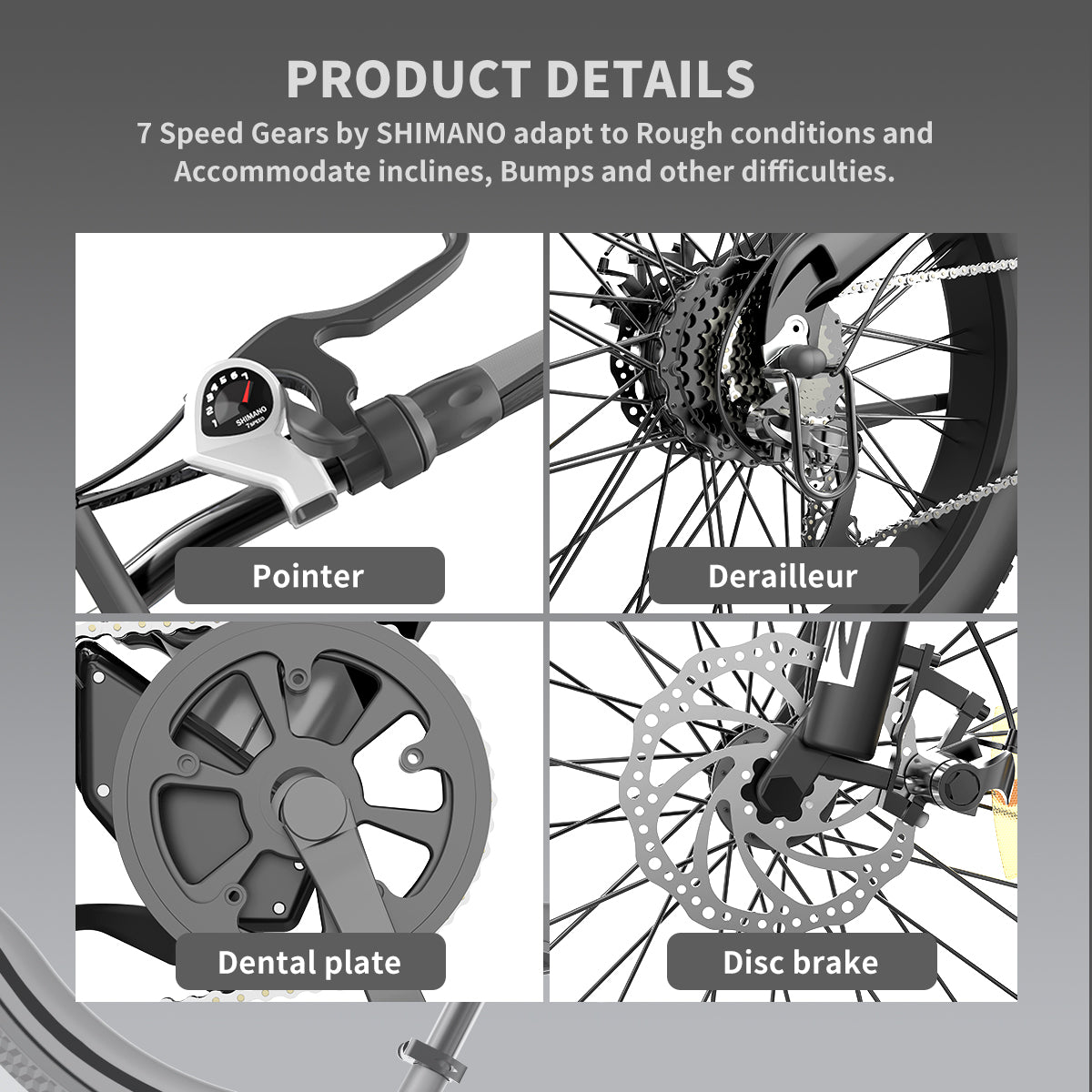 AOSTIRMOTOR 26" 750W Electric Bike Fat Tire 48V 15AH Removable Lithium Battery for Adults S18